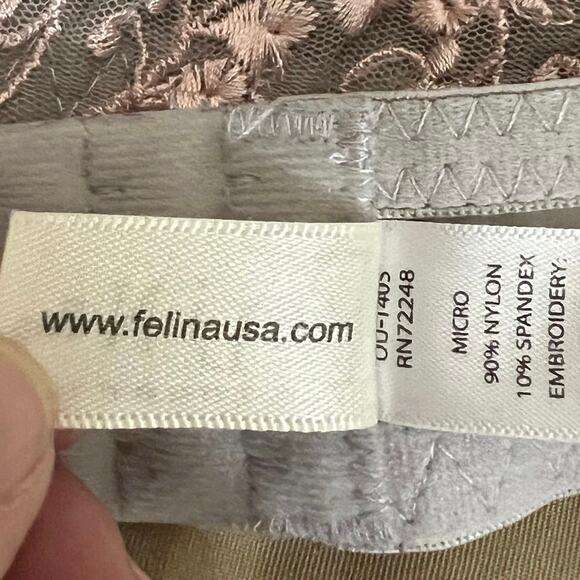 Felina Lingerie bra 38C. Gray semi-transparent with pink embroidery. Underwire - Picture 9 of 9
